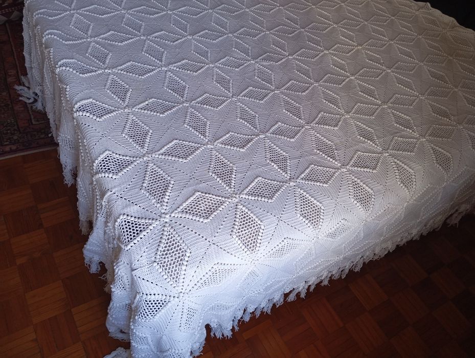 Colcha crochê em algodão