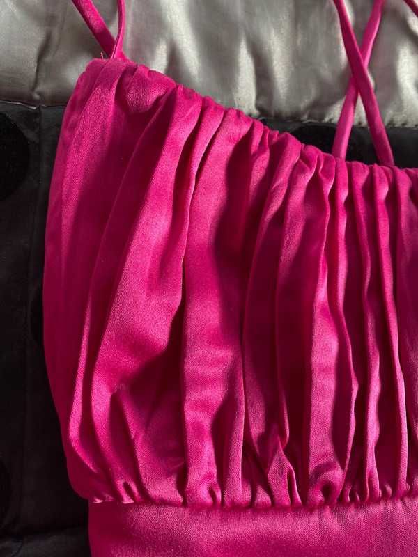 vestido rosa fúcsia de cerimónia