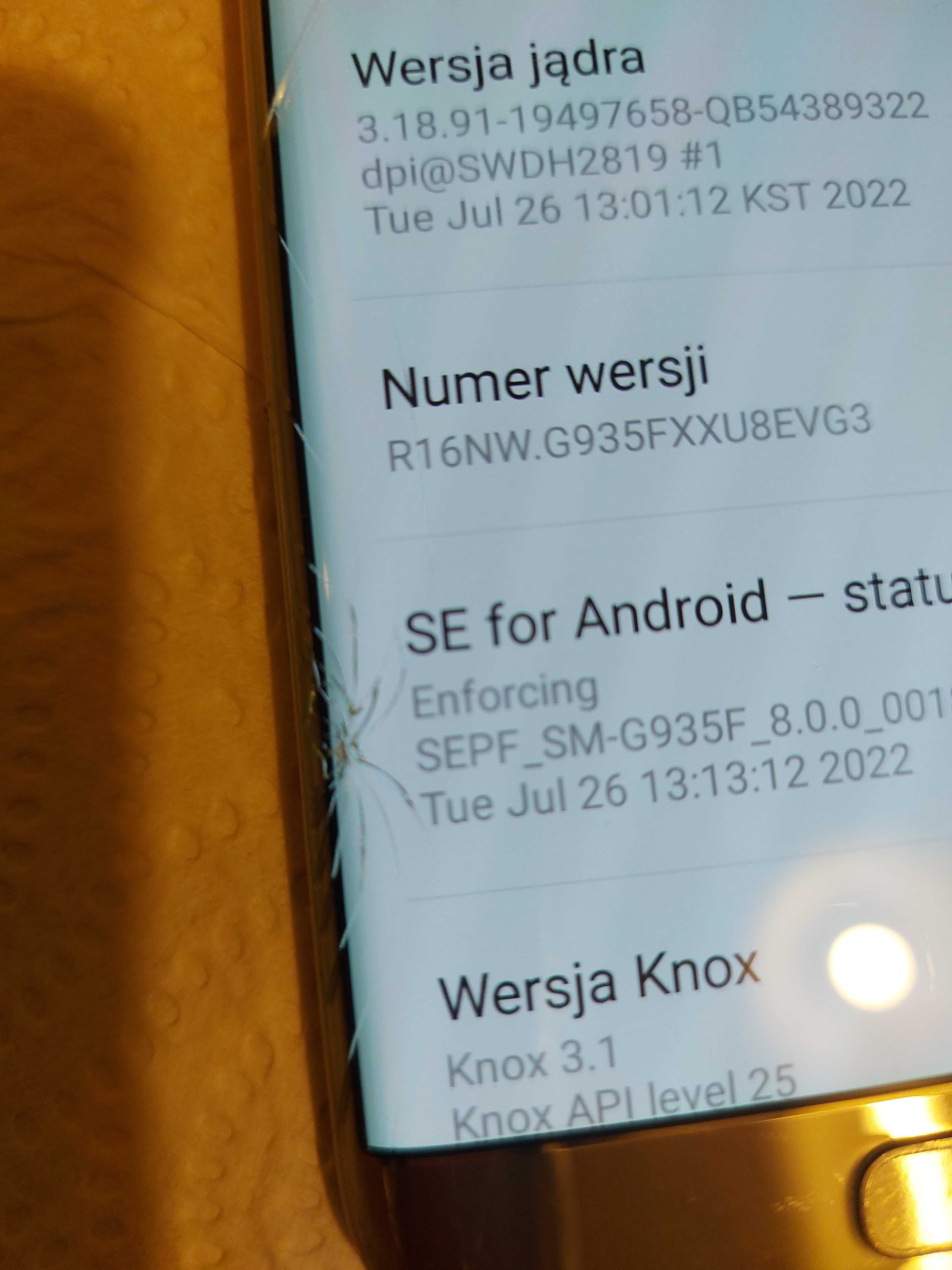 Samsung s7 edge sprawny w 100% lekko uszkodzony android 8