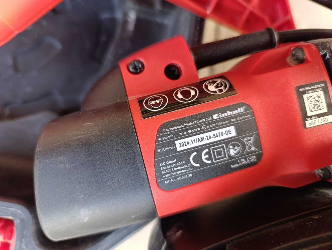 Szlifierka do gipsu żyrafa Einhell TC-DW 225 moc 600W walizka 2024r