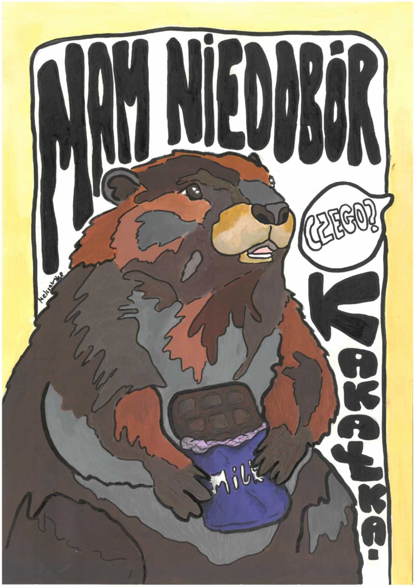 Świstak "Niedobór Kakałka" A4 plakat grafika handmade