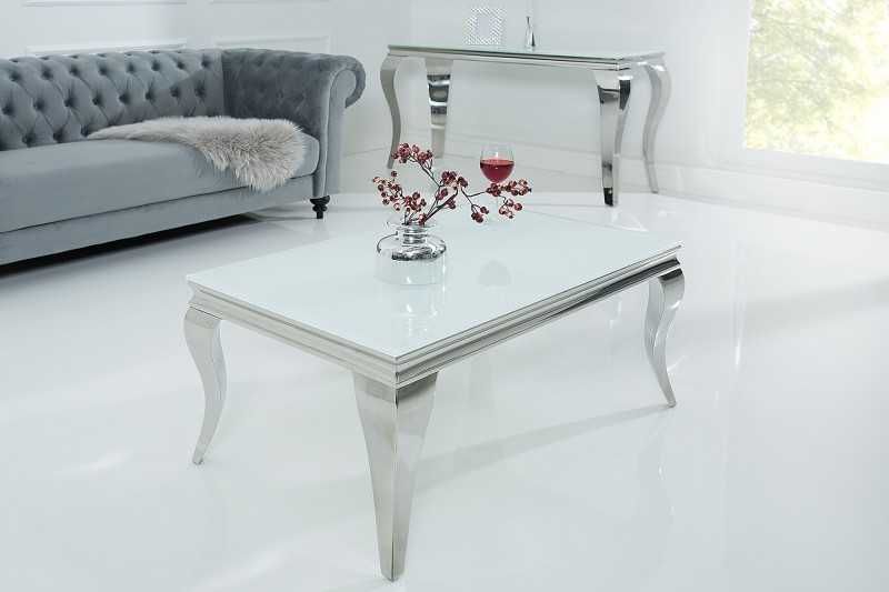 Ława Stolik Modern Barock 100 cm biały, glamour, stylowa