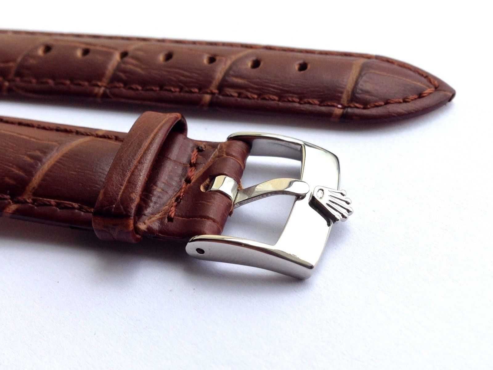 Pasek skórzany do zegarka Rolex 18mm brązowy przyrząd do wymiany paska