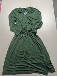 Nowa sukienka z viskozy butelkowa zieleń M L 40 42 xl 44