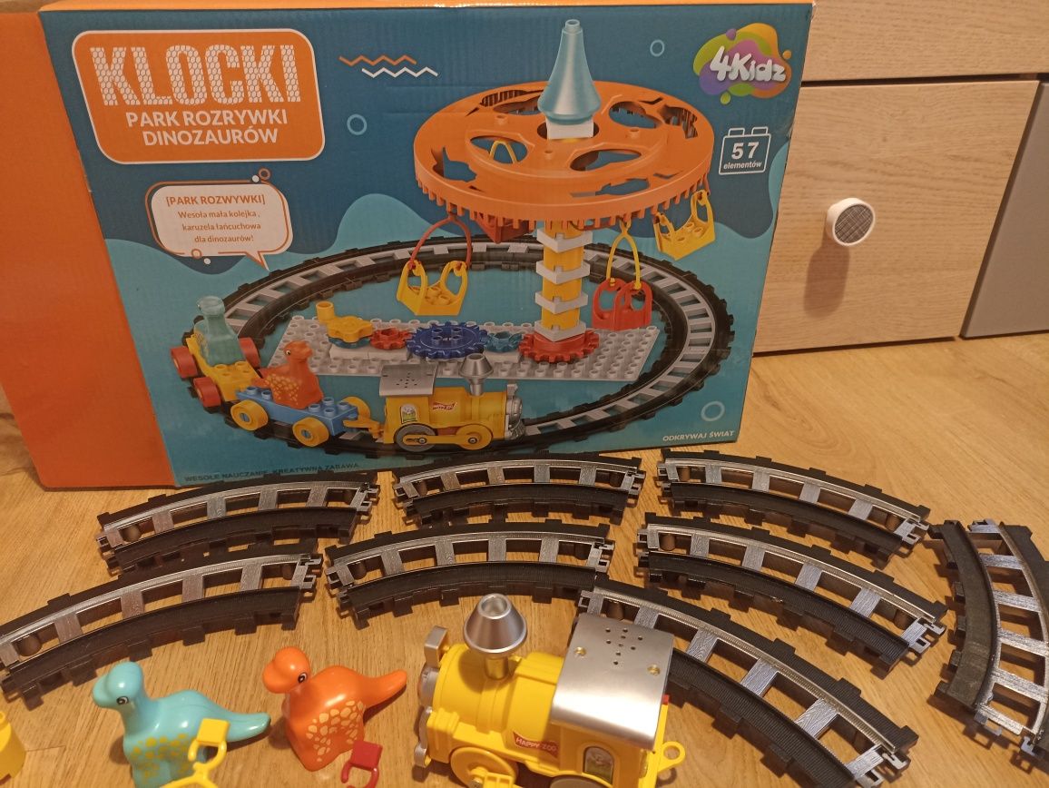 Klocki Park rozrywki dinozaurów 4Kidz stan bdb, kompletne
