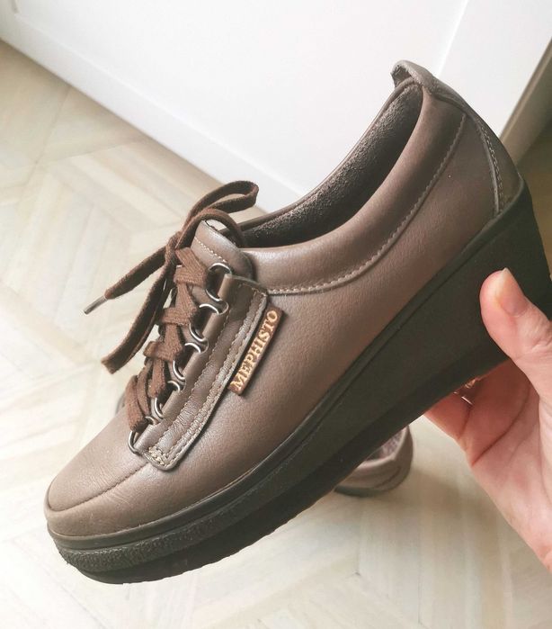 Buty damskie Mephisto – skórzane botki rozmiar 36 ręcznie szyte