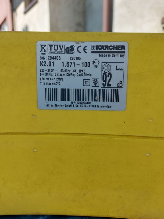 Myjka ciśnieniowa Karcher K2.01