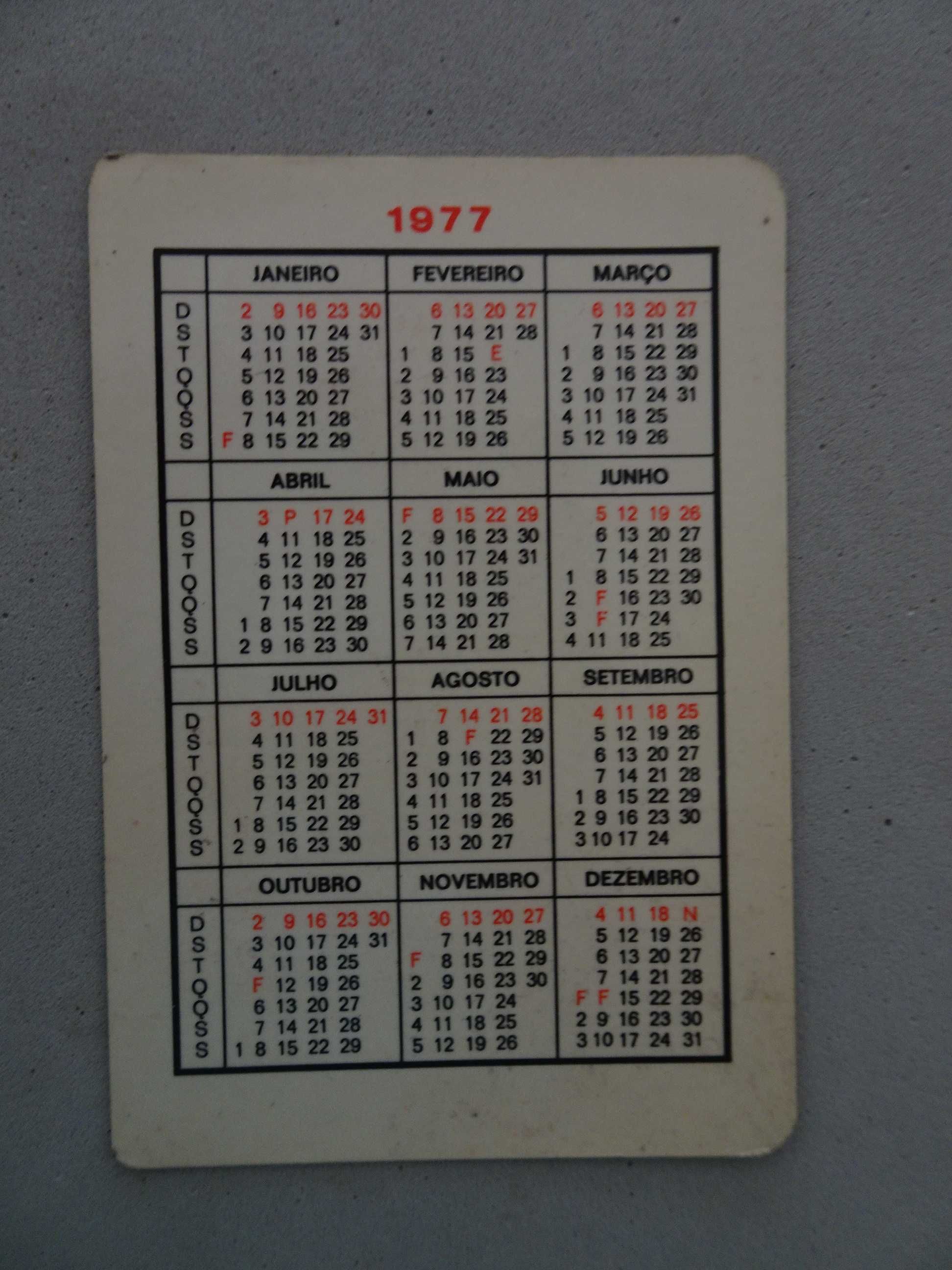 Antigo calendário ano 1977 - O diário - A verdade a que temos direito