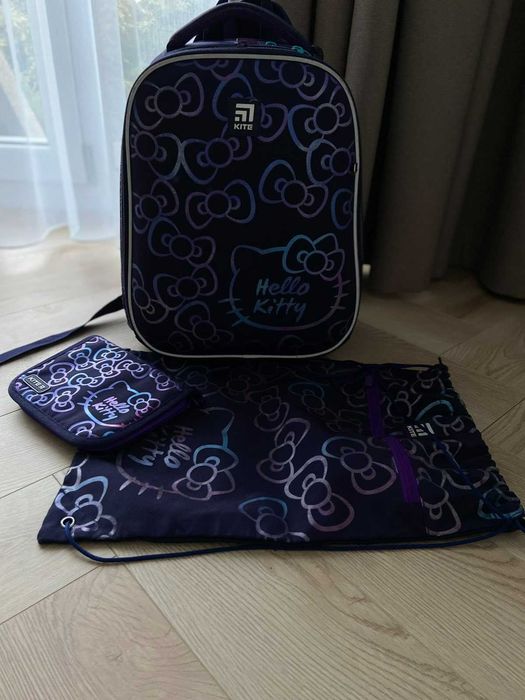 Рюкзак шкільний каркасний Kite Education Hello Kitty фіолетовий