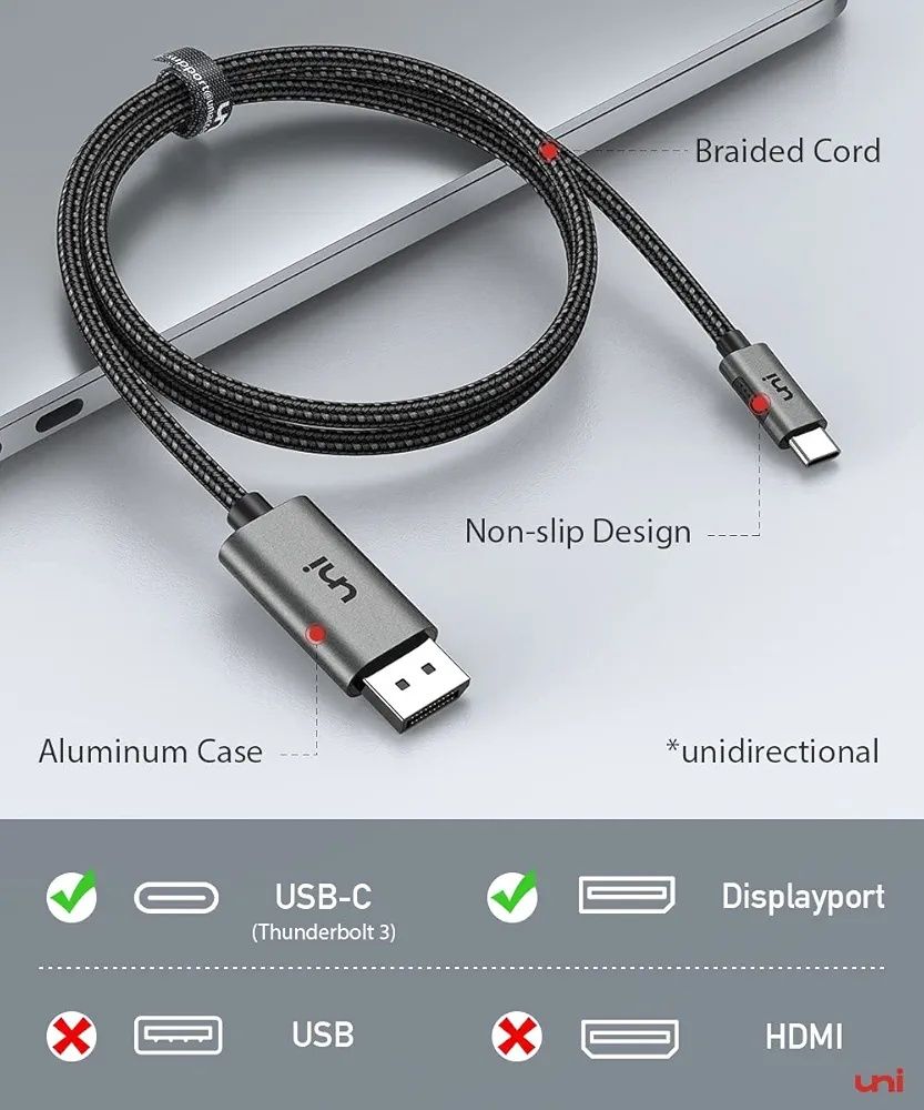 Uni kabel USB C 1,8m