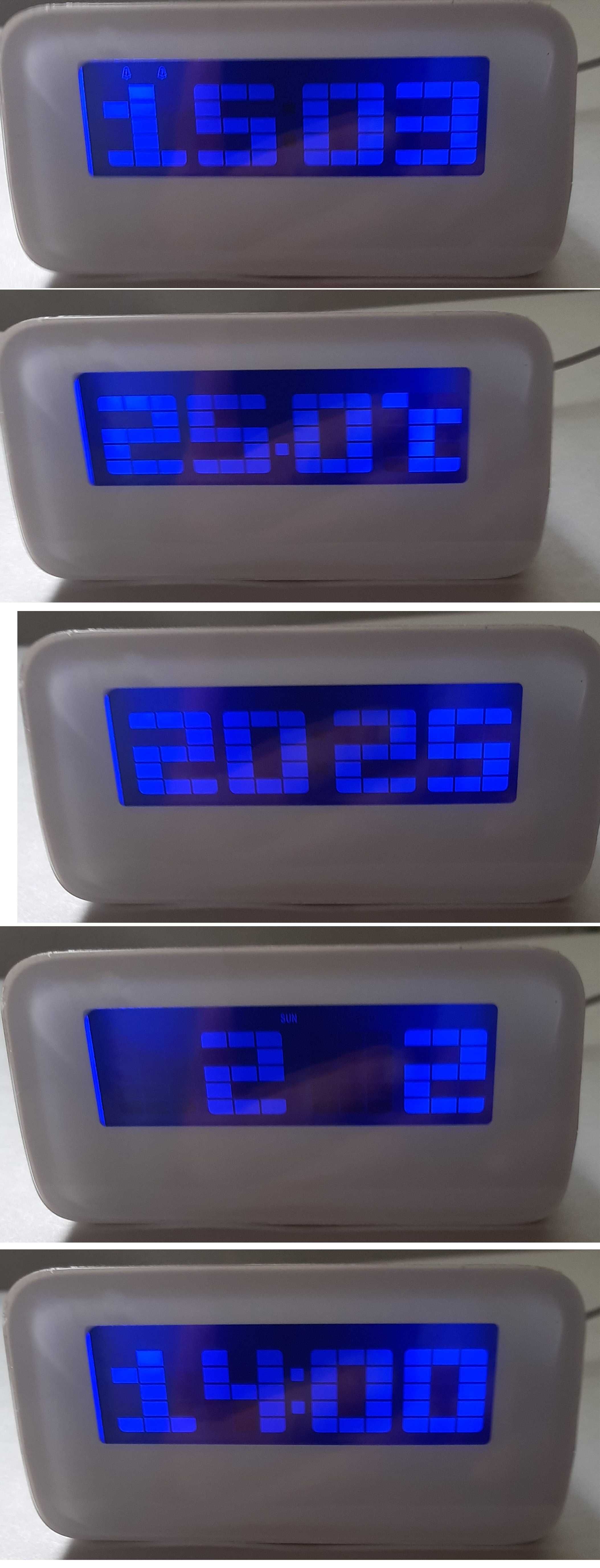 Часы  электронные с термометром, календарь, будильник,ночьничок, 4USB