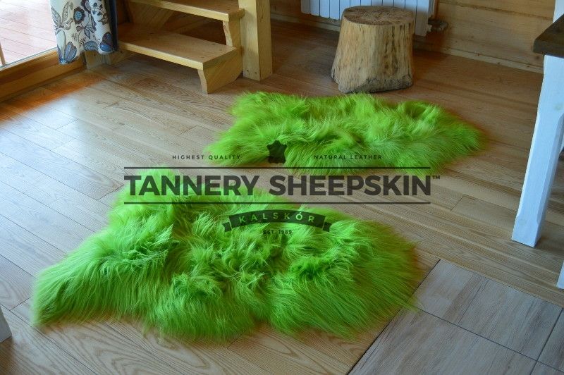 Skóra Owcza Island Zielone Jabłko 111-130cm Naturalna Wełna Owcza