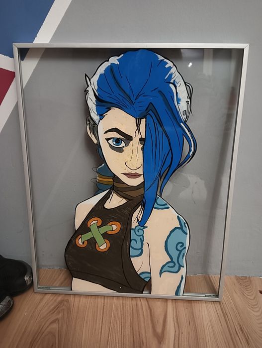 Jinx z Arcane obraz na szkle