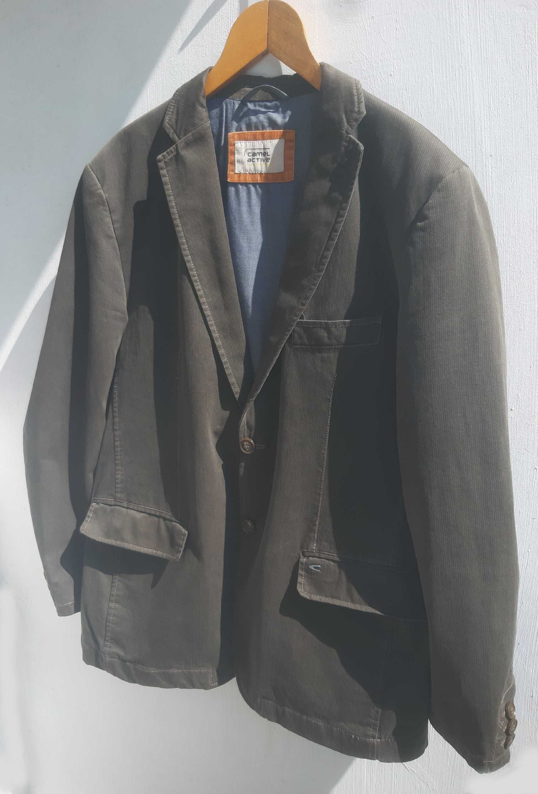 Camel Active marynarka męska blezer 100% bawełny khaki r.56 logowana
