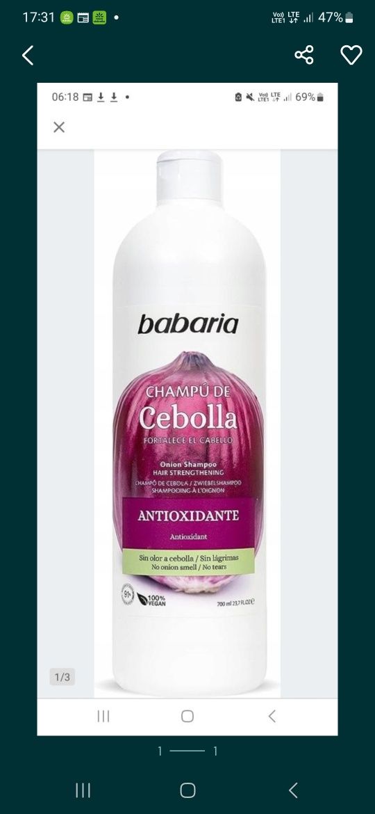 Babaria szampon cebulowy 700ml