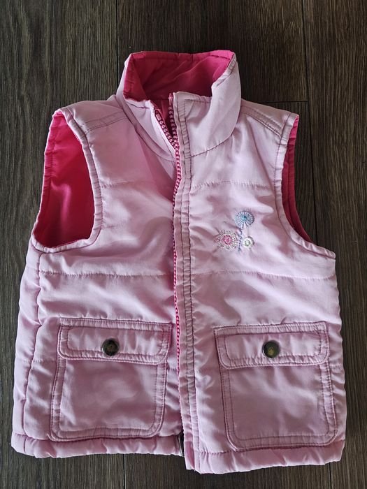 Dwustronna, dziewczęca kamizelka rozmiar 6-12 miesięcy