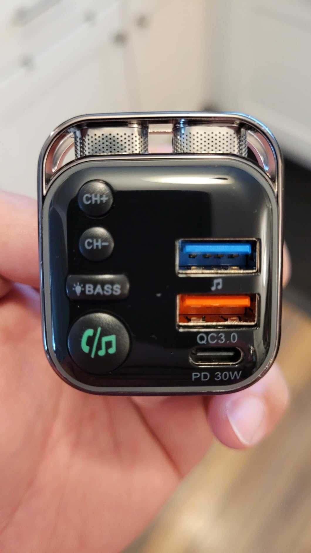 Transmiter Bluethooth USB Ładowarka samochodowa Zestaw Głośnomówiący