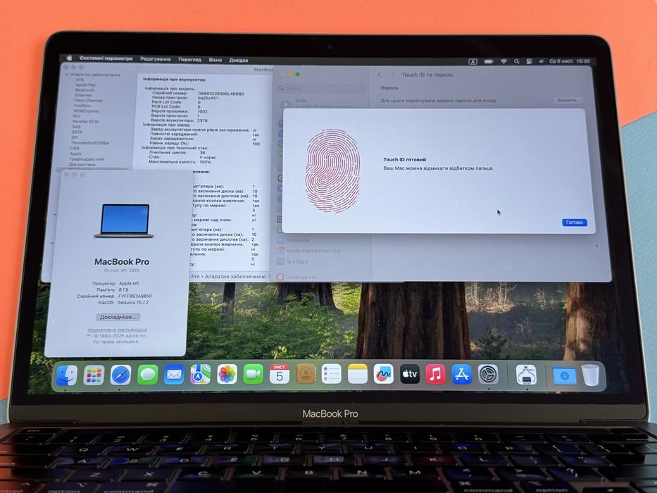 Apple Macbook Pro M1 13” A2338 2020 Space Gray 8/256gb Без блокувань