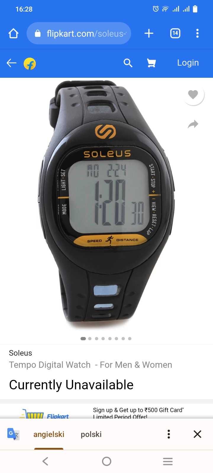 Zegarek Soleus Tempo SF001, kroki, kalorie, 3 D, dystanse
