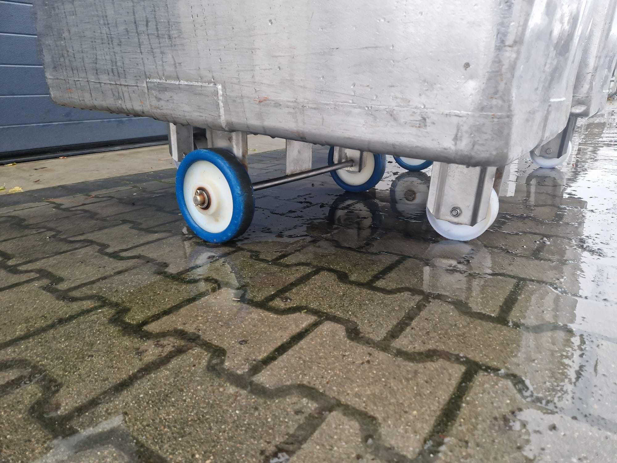 Zbiornik cymber na kółkach wanna pojemnik stal nierdzewna ko