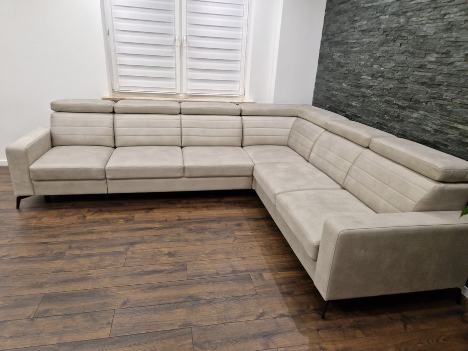 Komplet wypoczynkowy narożny amaro szary taupe