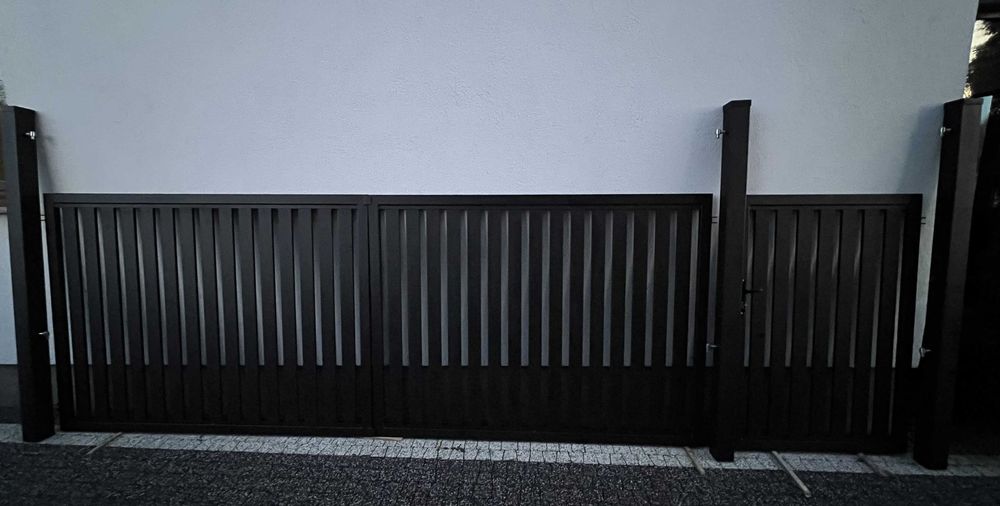 Brama skrzydłowa palisadowa 4m plus furtka