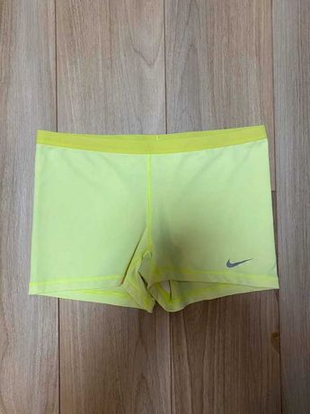 Damskie żółte spodenki sportowe Nike Dri-Fit