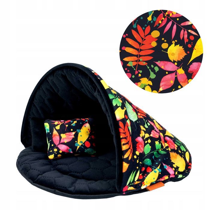 domek posłanie dla małego psa 50x50x34 cm xs ukory czarne w kolorowe