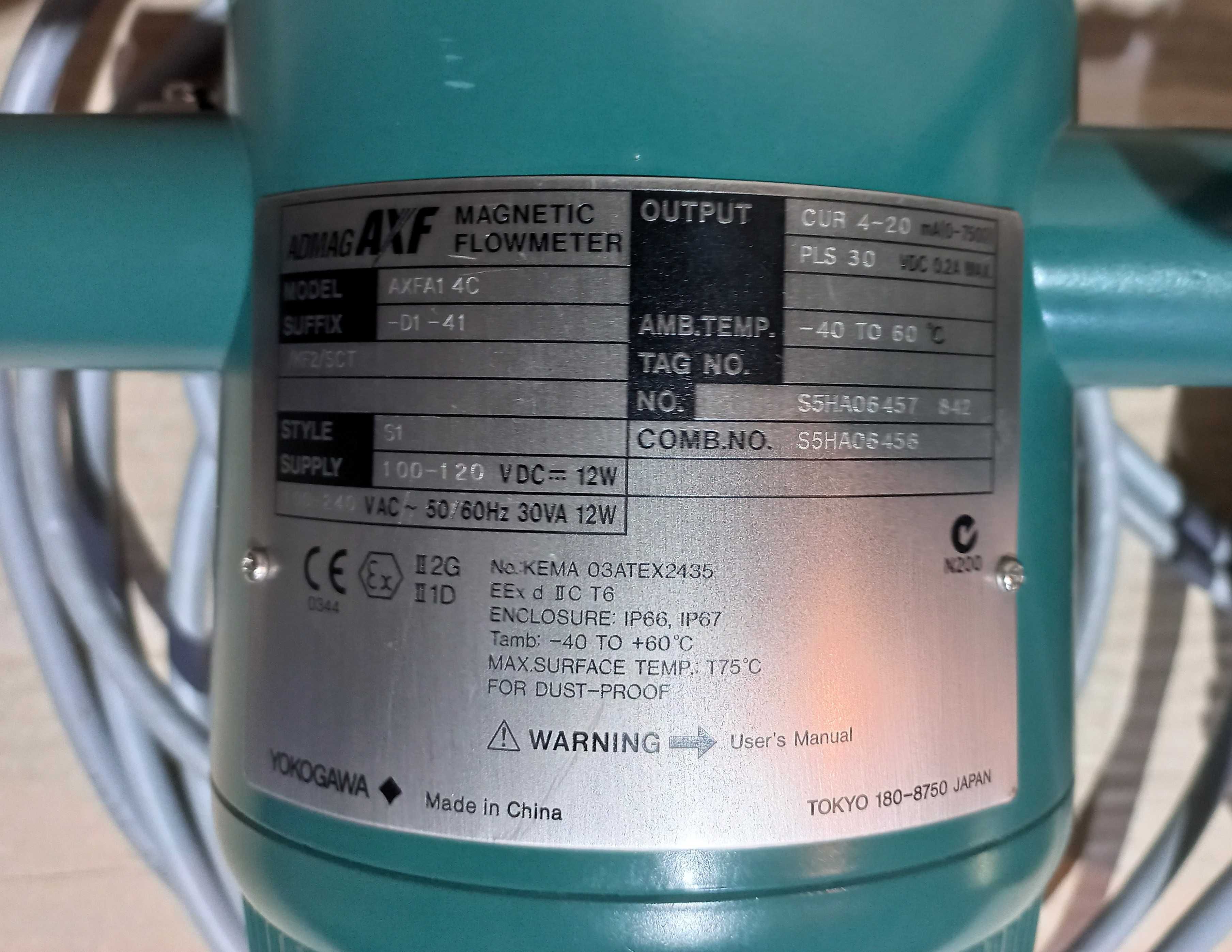 Yokogawa przepływomierz AXFA Admag DN80 4-20mA teflon 160 stopniC Nowy