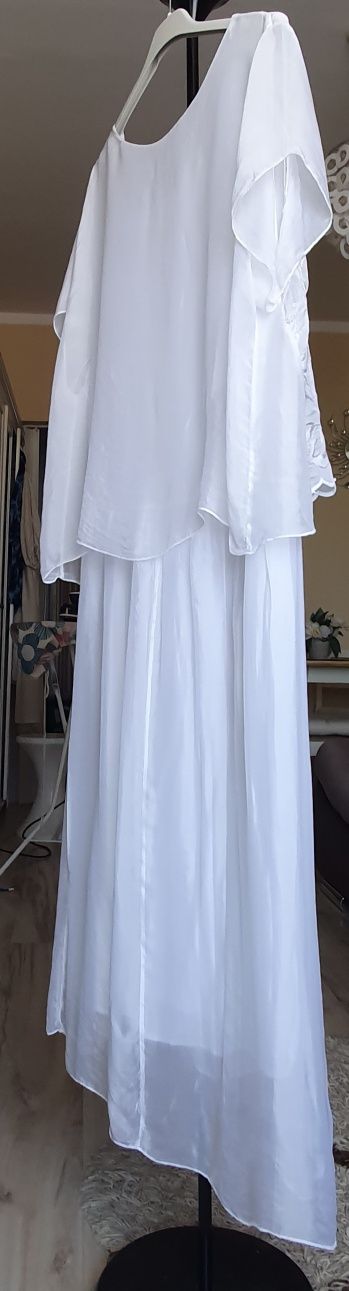 Jedwabna dluga sukienka moda wloska rozmiar uniwersalny