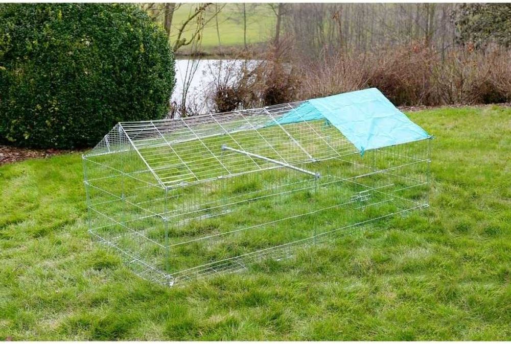 Kerbl Zewnętrzna klatka dla zwierząt 180 x 90 x 75 cm z barierą