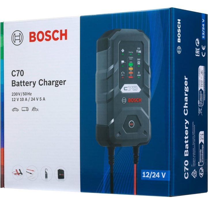 Зарядний пристрій для акумуляторів Bosch C70 12/24V 10A