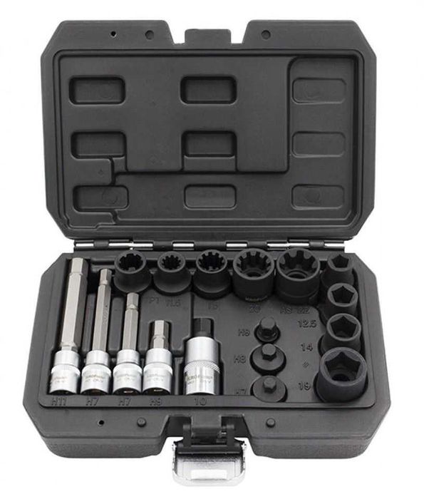 Kit Chaves Caixa e Bits para Travões 17 Peças