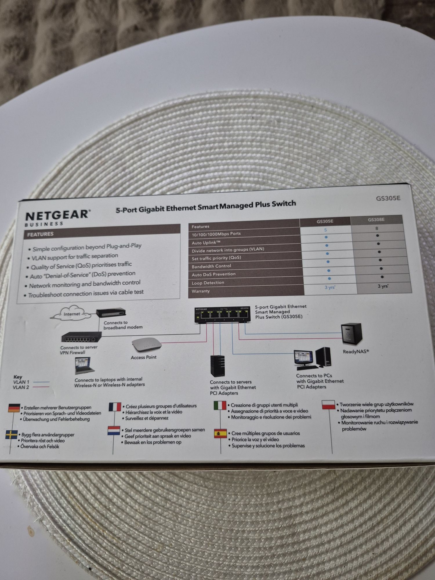 NETGEAR GS305E switch zarządzalny Gigabit Ethernet