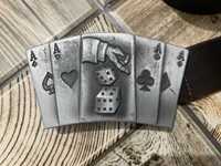 Байкерський шкіряний ремінь, пояс River Island карти, покер