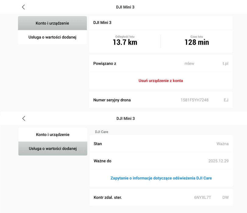 DRON DJI Mini 3 Fly More Combo 3 baterie DJI Care mało używany DODATKI