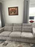 Kanapa sofa sztruksowa 3 osobowa szara Agata