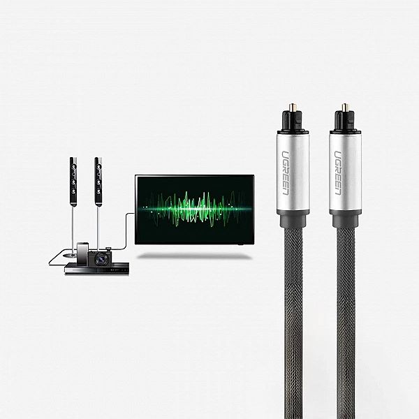 Kabel Ugreen AV108, 10542 optyczny Toslink/SPDIF 1.5m - szary