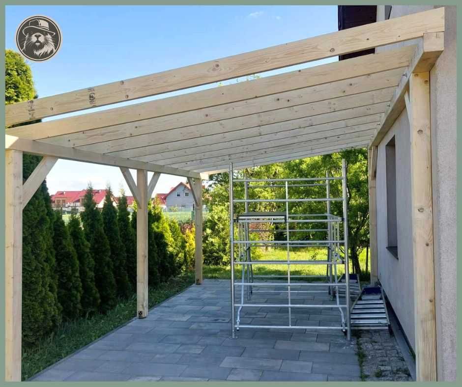 Zadaszenia tarasowe i ogrodowe drewniane Poliwęglan pergole  pomorskie