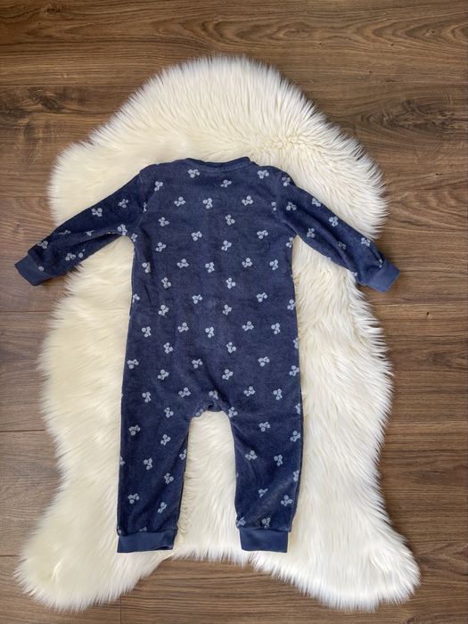 Lily&Dan bawełniana granatowa piżama chłopięca frotte 6-12 miesięcy