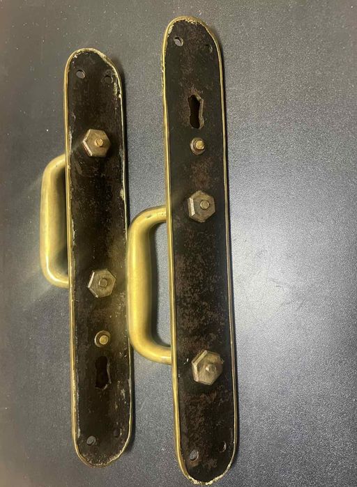 Ручки дверні латунь 2 шт з клеймами