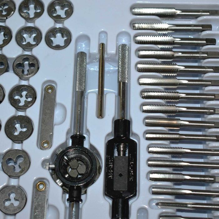 Zestaw metrycznych i calowych gwintowników i narzynek 60 szt. HSS