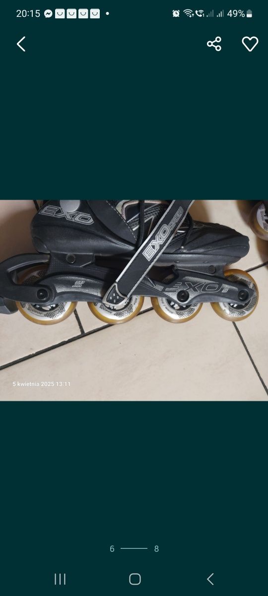 Rolki K2 Exo Speed r. 27,5 cm. Duże kółka 80mm Eu 42,5 - 43