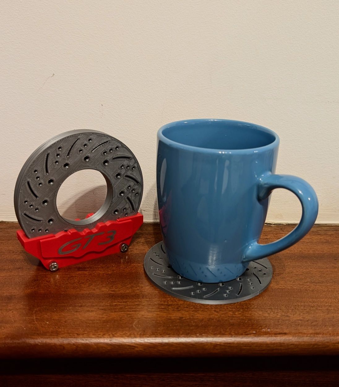 Brake Disc Coaster Set with GT3 Caliper Holder – 3D Printed Car Enthus