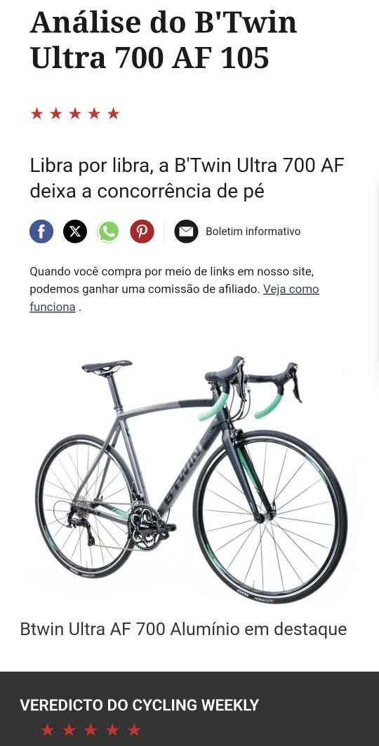 Bicicleta estrada Btwin 700AF
