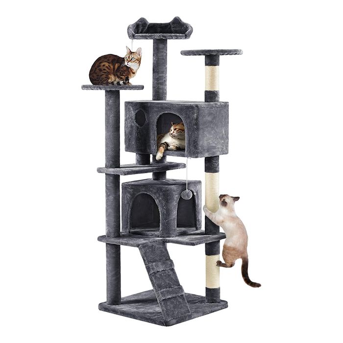 Wielopoziomowy drapak dla kota z legowiskami i budkami 175 cm