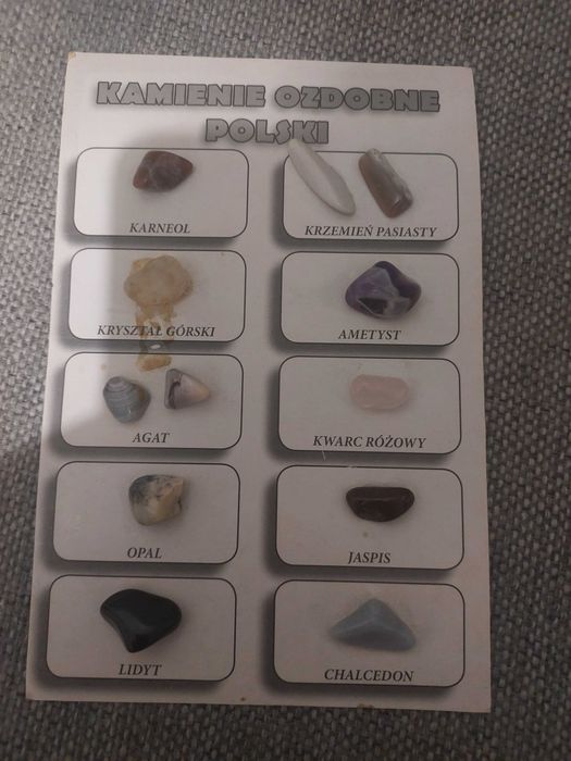 Kolekcja kamieni ozdobnych Polski