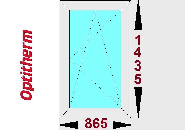 Okna PCV 865 x 1435 O30 Moderntherm typowe wymiary od ręki Warszawa