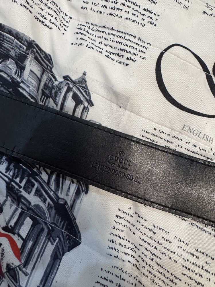 Gucci monogram black belt