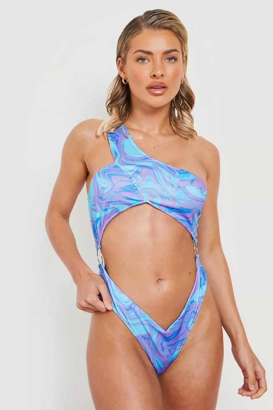 Злитий суцільний купальник з кільцями вирізами Boohoo O-ring Swimsuit